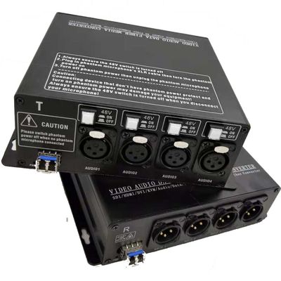 Digital-xLR zum Faseroptikkonverter mit schaltbarem 48V Phantom Power Supply
