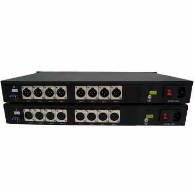 4 balancierte Weise Ch 2 Audio Faser-zum Optikkonverter-Radio und übertragendes ausgeglichenes Audio über Faser zu XLR-Audiofaser