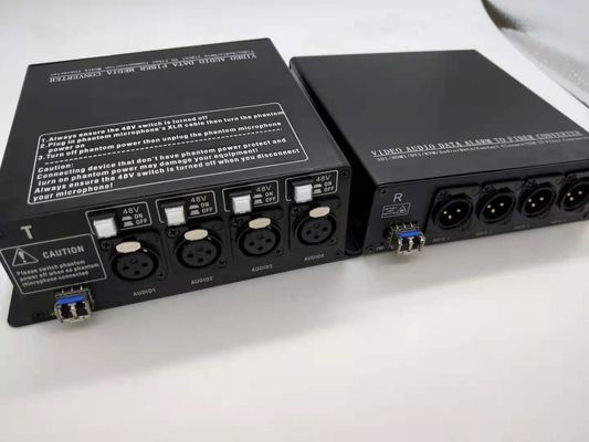 Digital-xLR zum Faseroptikkonverter mit schaltbarem 48V Phantom Power Supply