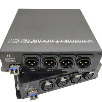 4Ch balancierte Audio zum Faser-Konverter mit XLR-Verbindungsstück SFP-Modul