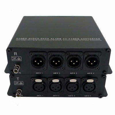 AES Triebwerkaufrüstungs-Faser-Optik zum analogen Audiokonverter 4ch mit einzelner Faser